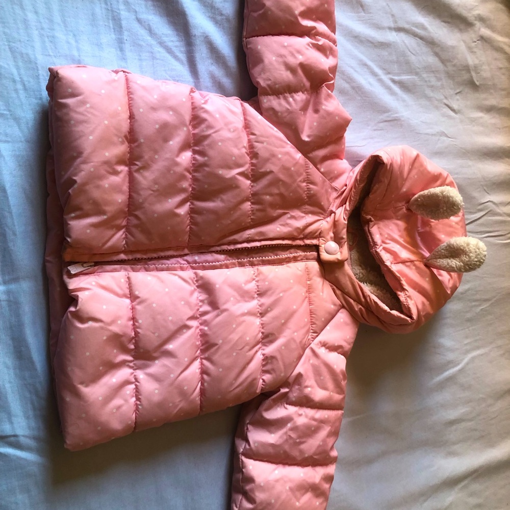 Baby Gap 12-18 months bunny ear puff jacket.  Fleece interior.  Winter jacket.